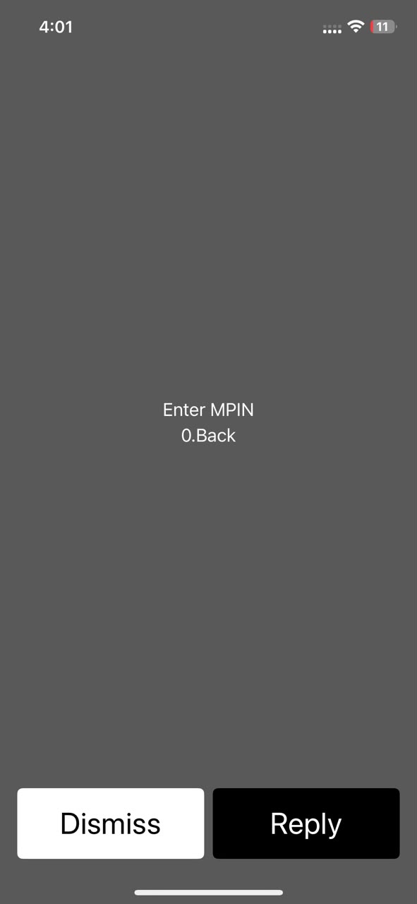 USSD Change MPIN screen