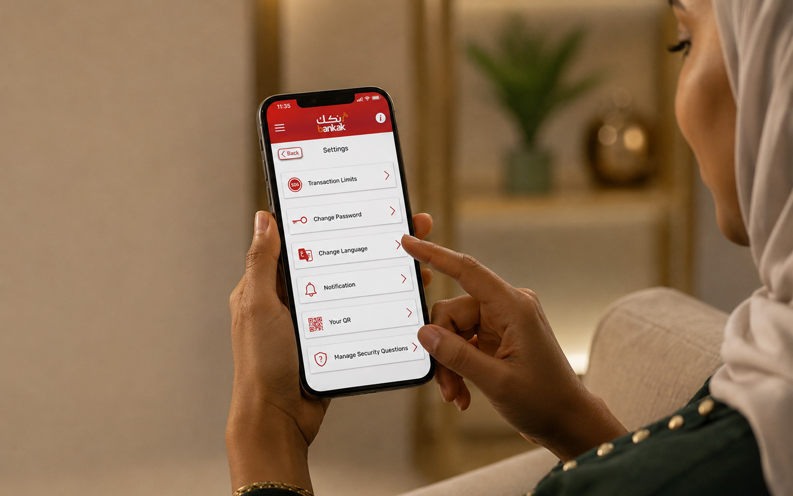 Bankak app settings guide