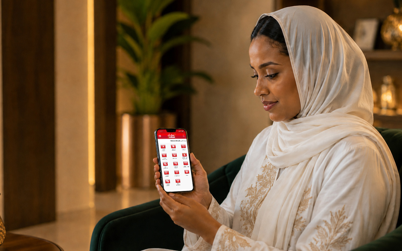 Bank of Khartoum customer using digital banking services